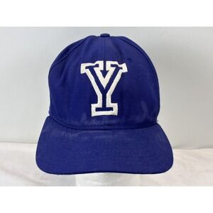 Vtg BYU Cougars Baseball Hat Cap Sz 7 1/4 Blue Made USA American Pro